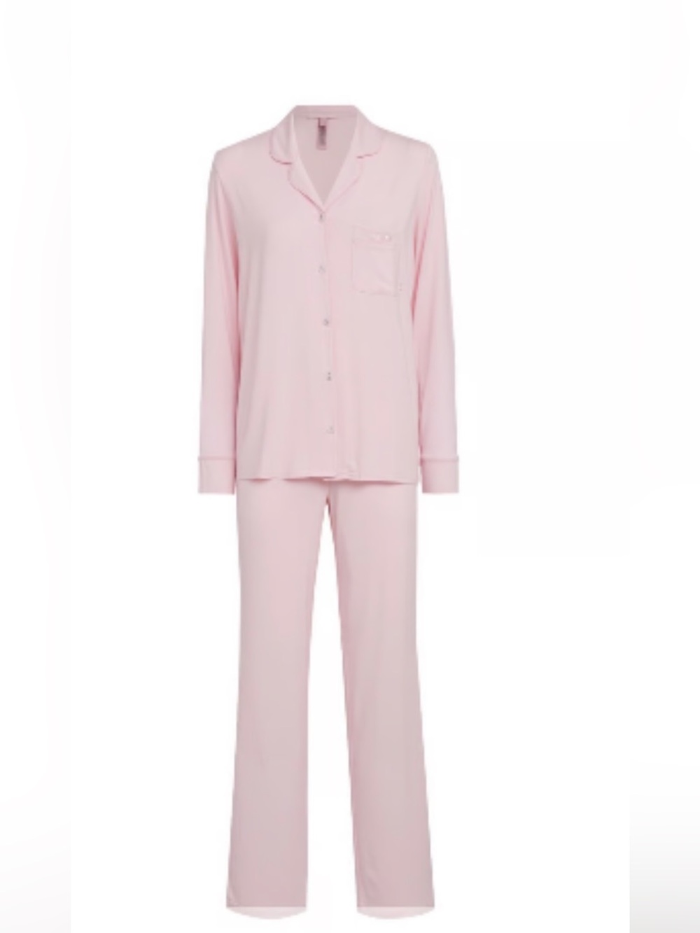 SKIMS Classic Button-Down Pajama Set in Pink Bloom - Picture 2 of 9